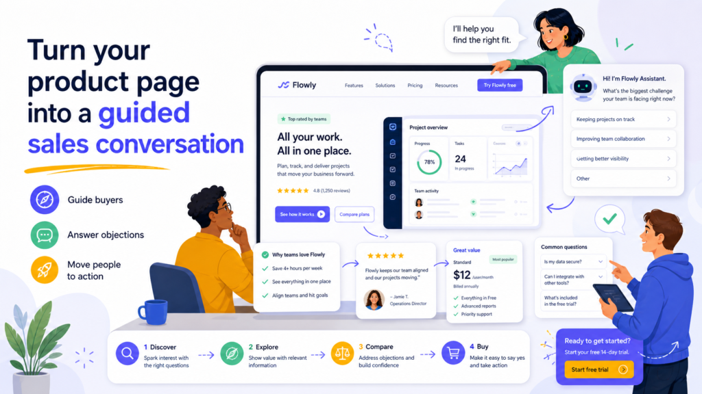 Your product page should not feel like a digital brochure. It should feel like a clear conversation with a smart salesperson who understands the buyer. A strong product page does more than describe the product. It leads the visitor from interest to trust, then from trust to action.