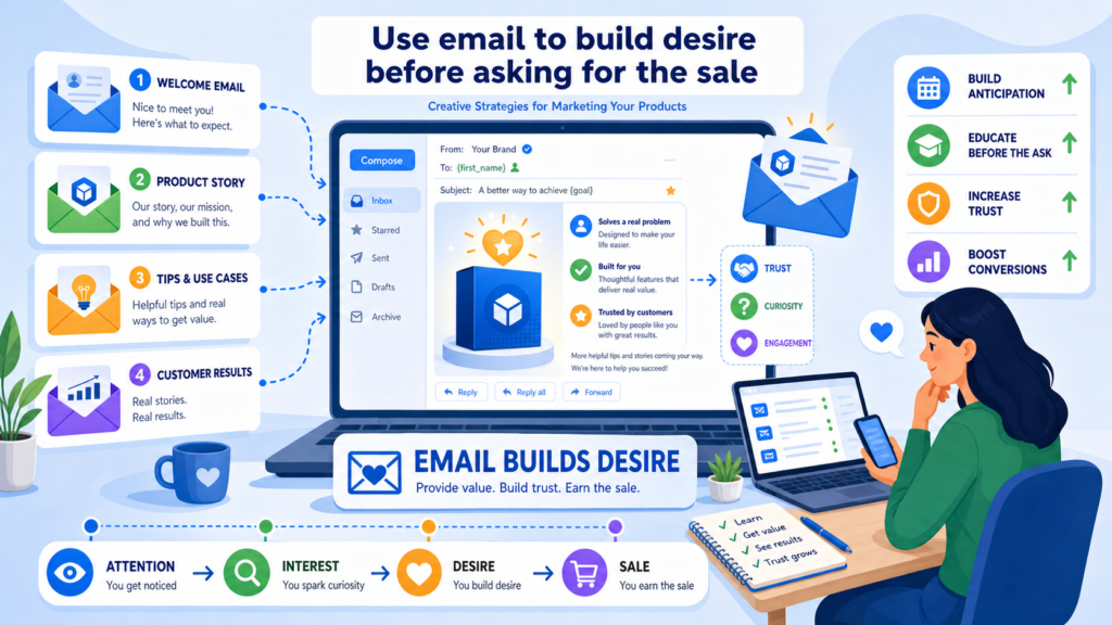 Email is still one of the most powerful marketing channels because it gives you space to build a relationship. Unlike an ad, an email does not have to win the full sale in one second. It can teach, explain, warm up, answer doubts, and create desire over time.