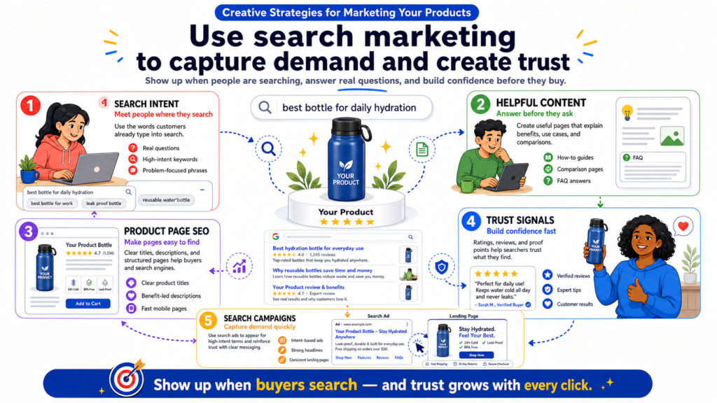 Search marketing is powerful because it meets people when they are already looking for answers. A person typing a question into Google is showing intent. They may not be ready to buy yet, but they are trying to solve a problem.
