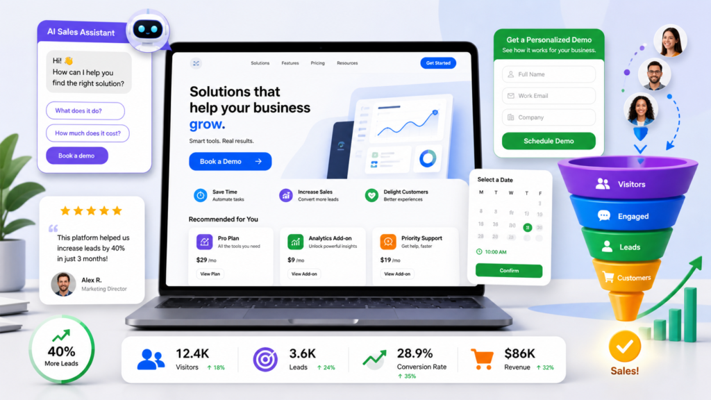 Your website should help visitors understand their problem, see why it matters, compare options, trust your process, and take the next step with confidence. In other words, it should work like a smart sales assistant.
