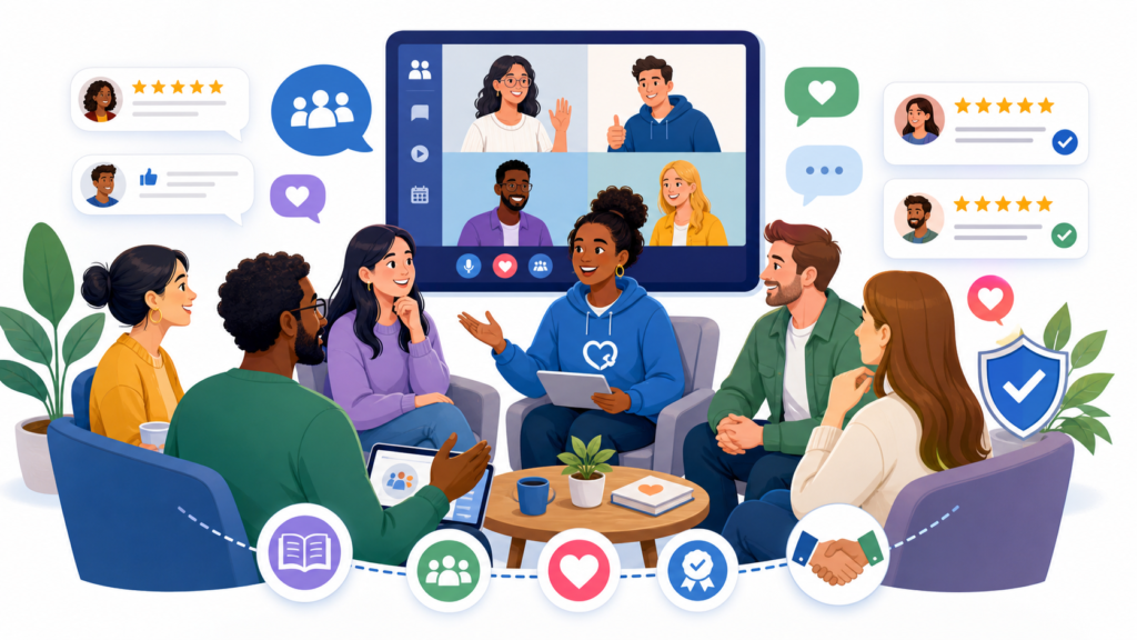 A community does not always mean a large Facebook group, Slack channel, or private forum. It can be any space where your audience learns, talks, shares, asks questions, and feels connected to your brand or your ideas.
