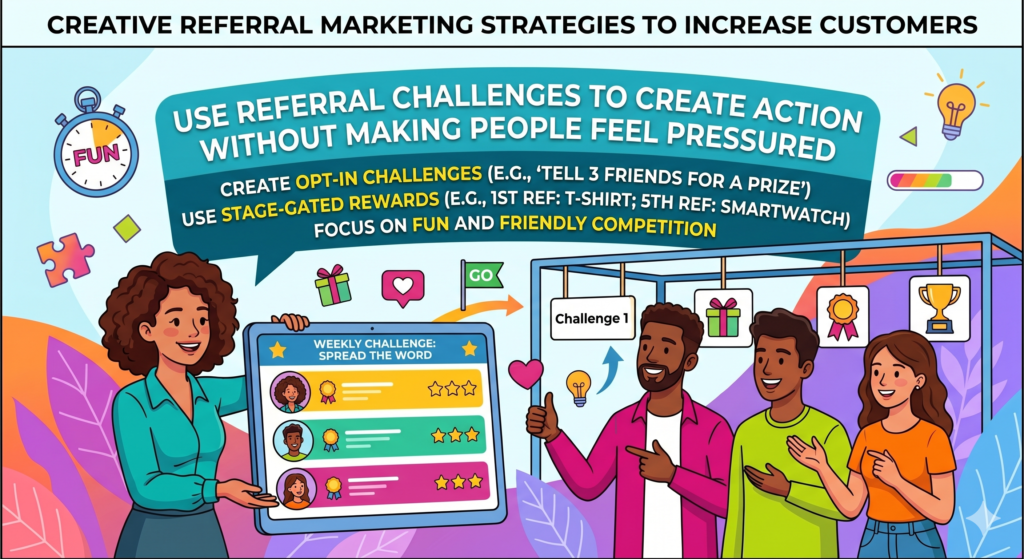 A referral challenge can work very well when it feels fun, clear, and fair. The idea is simple. Instead of asking customers to refer whenever they remember, you create a short campaign with a clear goal. This gives people a reason to act now.