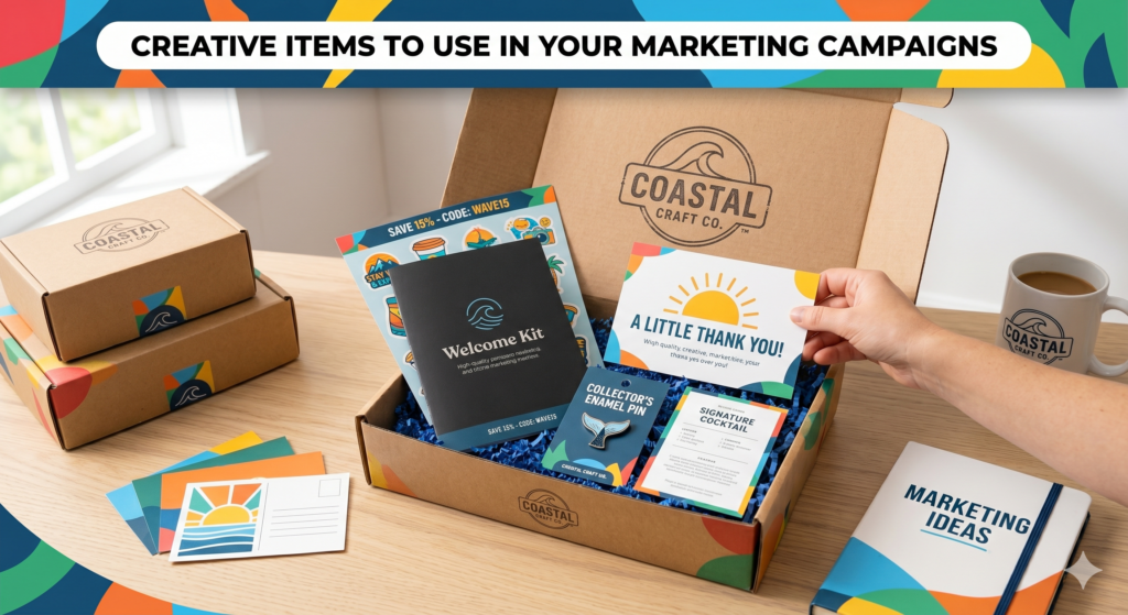 Packaging inserts are small items placed inside shipped products, welcome boxes, mailers, or client kits. They can include thank-you cards, care guides, offer cards, referral notes, QR cards, review requests, product tips, or short brand stories. They may be small, but they can have a big impact because they arrive at a high-attention moment.