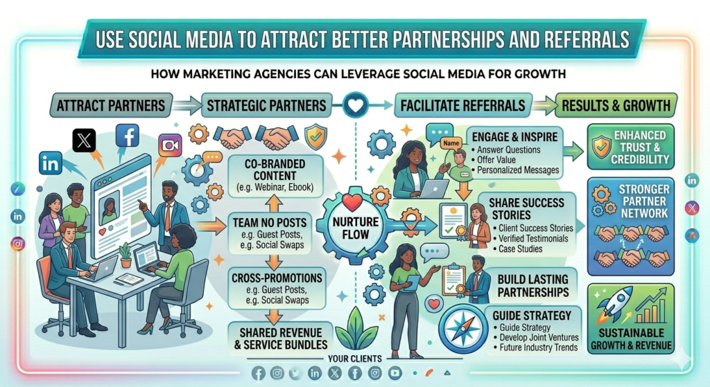 Other consultants, agencies, coaches, software companies, creators, accountants, lawyers, investors, community owners, and industry leaders may already serve the same audience you want to reach. They may not compete with you. They may be able to refer work, invite you to speak, co-create content, or introduce you to better-fit clients.