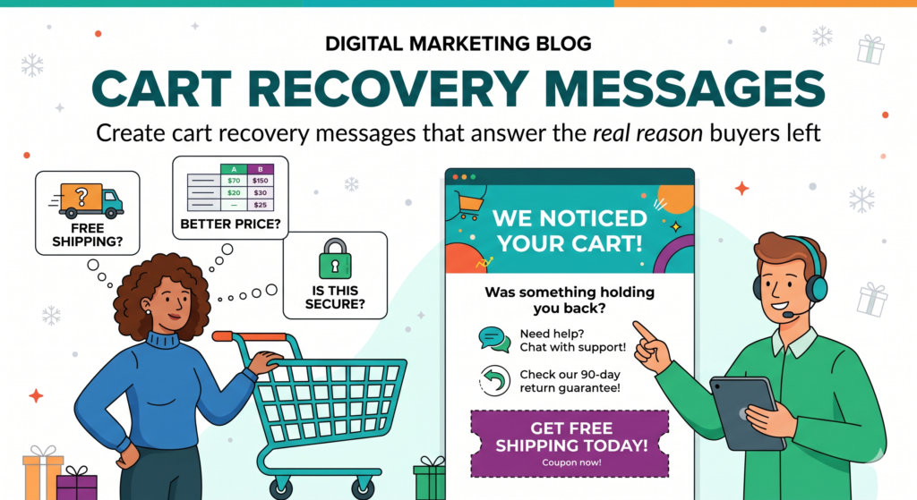 Cart abandonment is normal, especially during the holidays. Many people add items to their cart while comparing prices, checking delivery dates, waiting for payday, looking for coupon codes, or deciding if the gift is right. Some get distracted. Some hesitate. Some plan to return and simply forget.