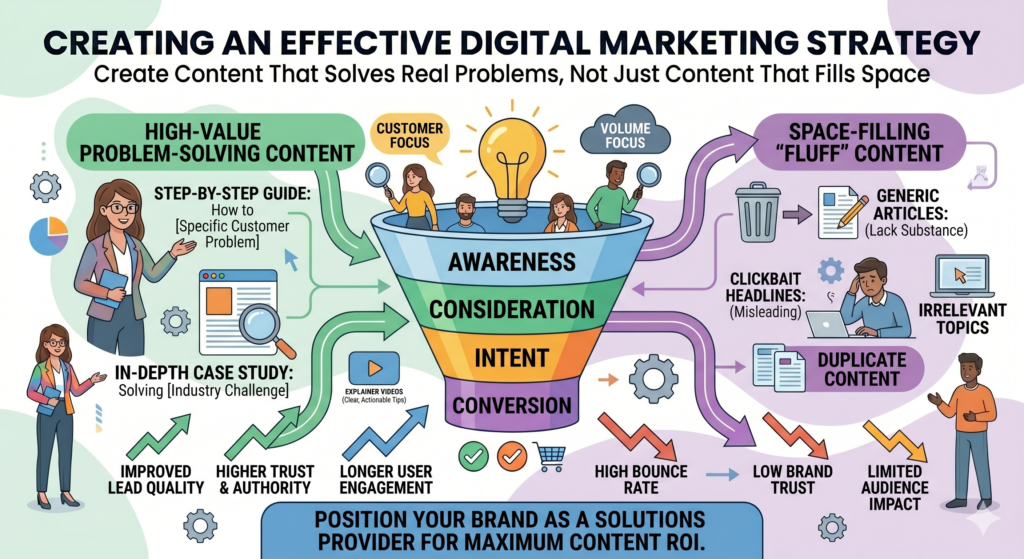 Many companies create content because they feel they have to. They post blogs, videos, social updates, and newsletters without a clear reason. The result is often thin content that says the same things everyone else is saying. It may fill a calendar, but it does not change anyone’s mind.
