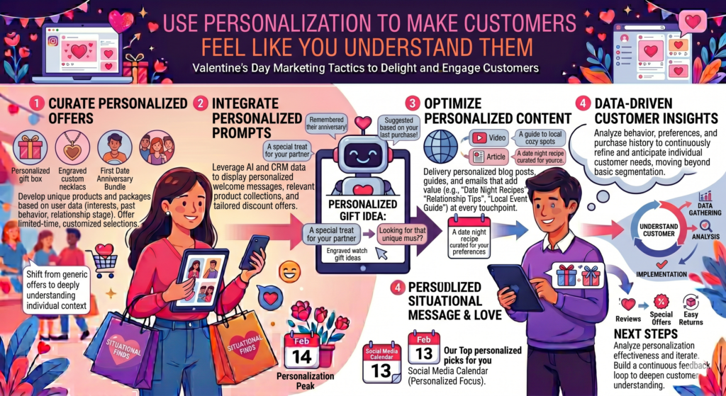 Personalization can make a Valentine’s Day campaign much stronger, but only when it feels useful. It should not feel creepy or forced. The goal is simple. Help the customer find the right gift faster and make the buying experience feel more relevant.