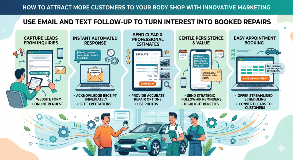 A lot of body shop leads are lost after the first contact. The customer calls once, asks a question, gets busy, waits for insurance, or decides to “think about it.” Then the shop never follows up. That is a costly mistake.