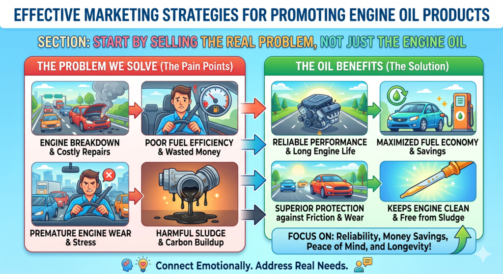 Most engine oil marketing fails because it starts too close to the product. The brand talks about viscosity, additives, synthetic blends, engine cleanliness, and long drain intervals before the customer even understands why any of it matters.
