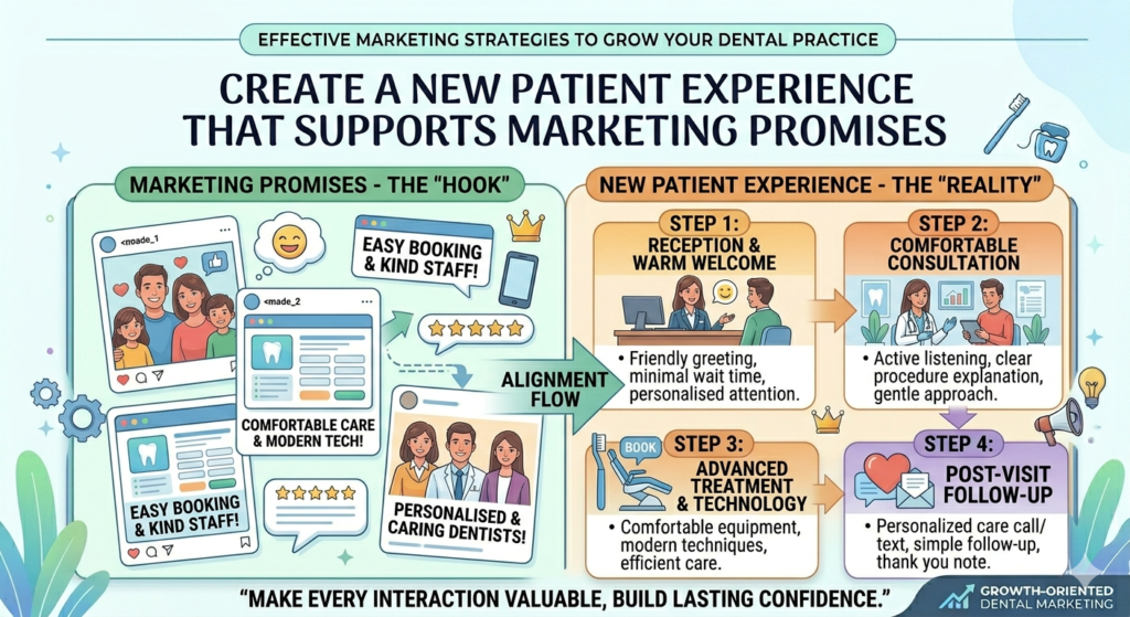 Marketing gets patients to the door. The patient experience decides whether they stay, accept treatment, leave reviews, and refer others. If your marketing promises gentle care, clear answers, and a stress-free visit, your in-office experience must deliver that.
