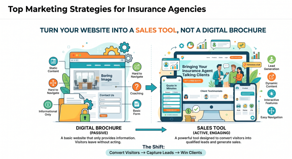 Your website is often the first serious touchpoint between your agency and a future client. Yet many insurance websites are built like old brochures. They list services, add a phone number, and hope people reach out.