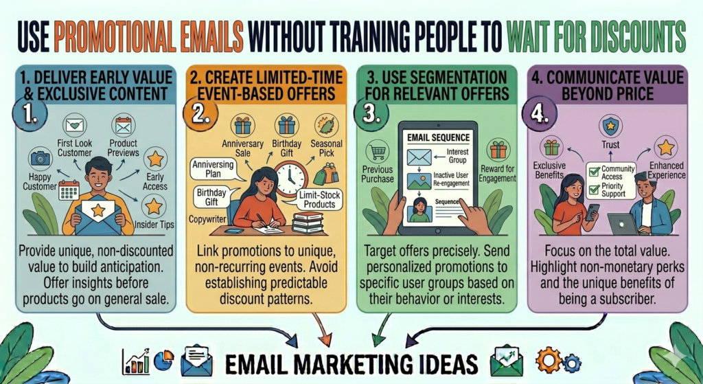 When every email is a discount, people learn to wait. They stop buying at full price. They ignore normal emails. They only pay attention when there is a sale.
