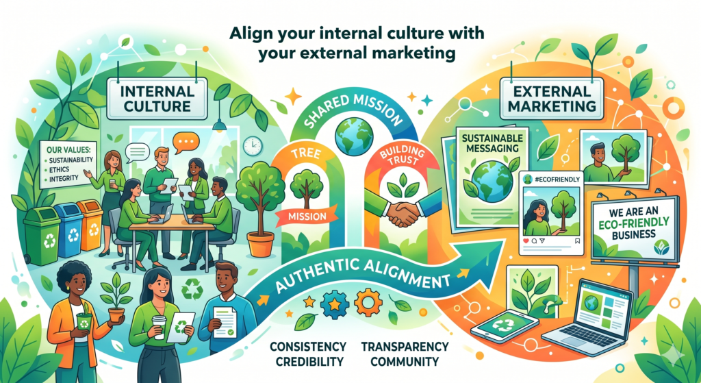 Sustainable marketing becomes fragile when the outside message does not match the inside reality. Customers may not see every internal choice, but they can often sense when a brand is only using sustainability as a surface-level message.