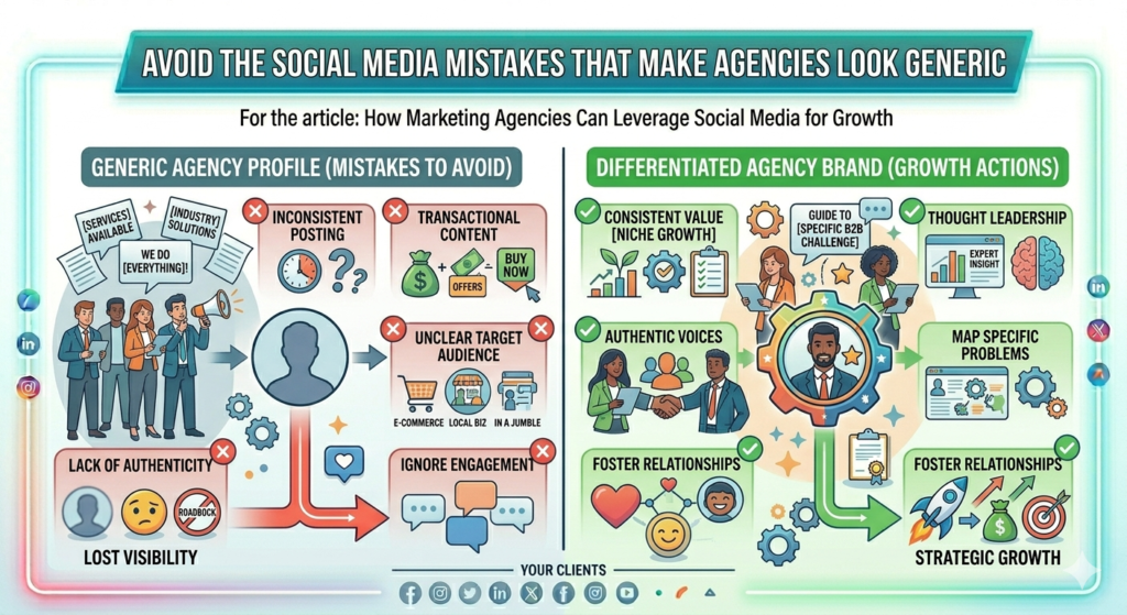 A poor social presence can make an agency look unclear, careless, or average. That may sound harsh, but buyers judge agencies by their own marketing. If your agency says it can help clients grow, but your own content feels weak, scattered, or generic, trust drops.