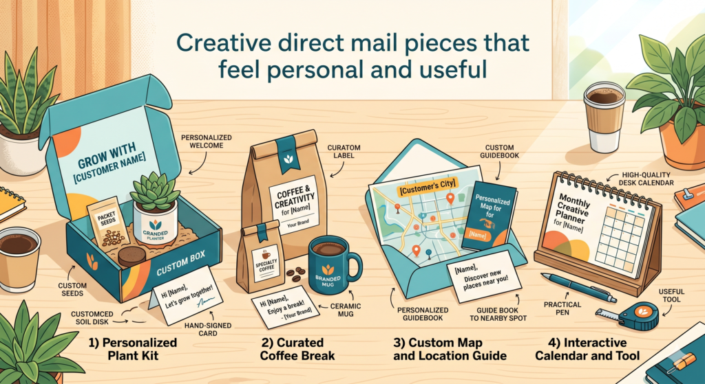 Direct mail can still work because most inboxes are crowded and most physical mail is boring. When a well-made item arrives on someone’s desk, it can stand out. But direct mail only works when it feels personal, relevant, and worth opening.