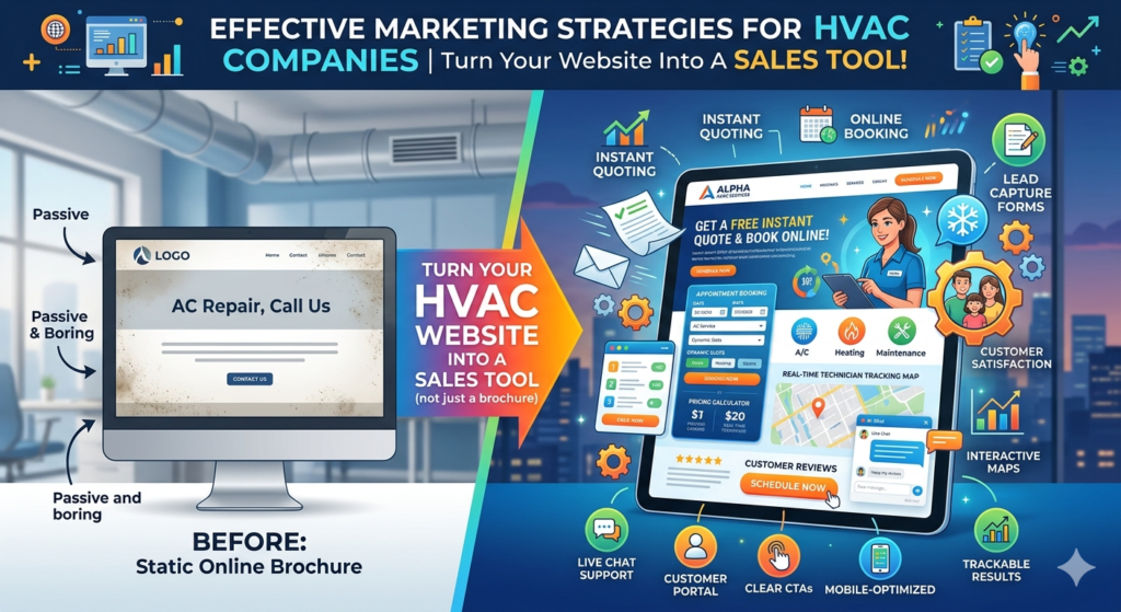 Many HVAC websites look fine at first glance, but they do not sell well. They have a homepage, a few service pages, a phone number, and maybe a contact form. That is not enough anymore.