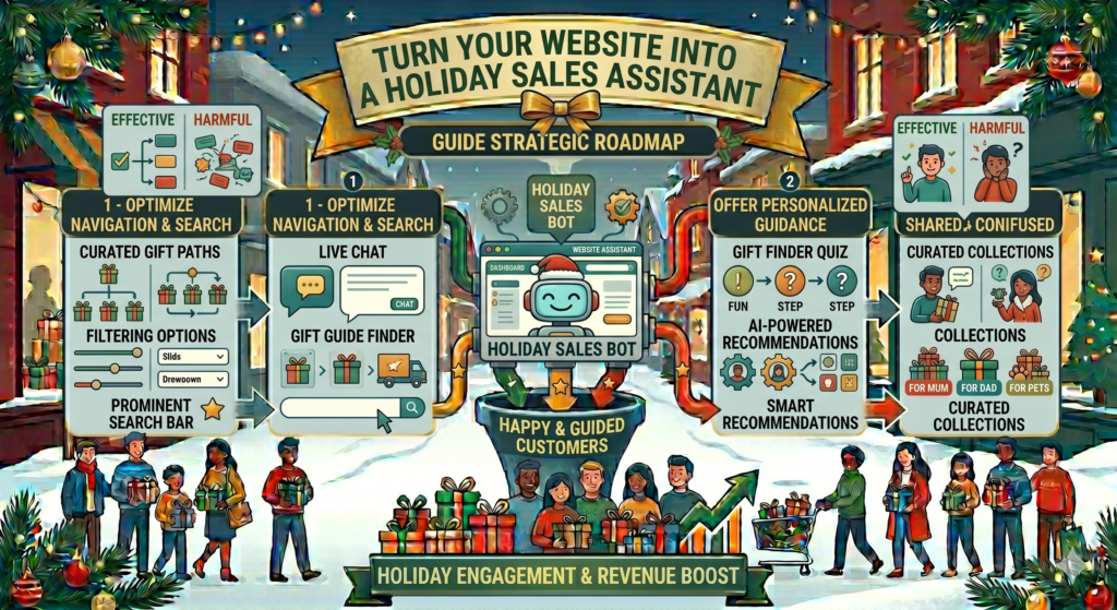 Your website should not just display products. During the holiday season, it should guide people like a smart sales assistant. It should help them find the right product, understand the offer, trust the brand, and complete the purchase without confusion.