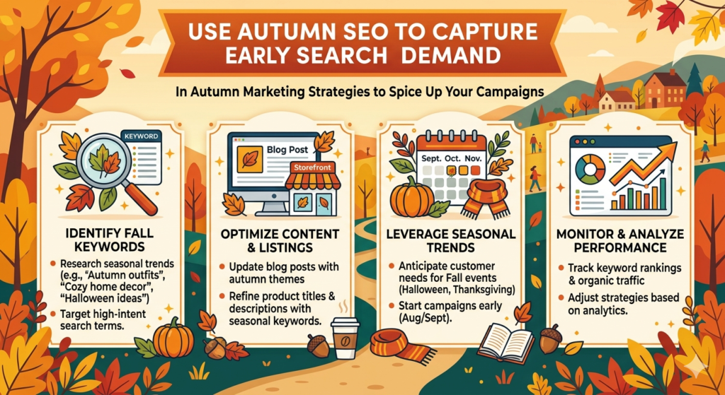 Autumn SEO is not only about ranking for “fall marketing ideas” or “autumn sale.” It is about understanding what people start searching for when the season changes. Their needs shift, their questions change, and their buying timeline becomes more serious.