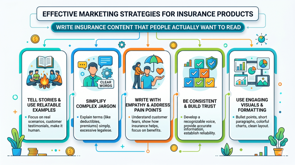 Insurance content is often boring because it is written for approval, not for people. It sounds safe, but it does not help. It uses long sentences, stiff wording, and generic advice. It tells people what they already know, then ends with a weak call to action.