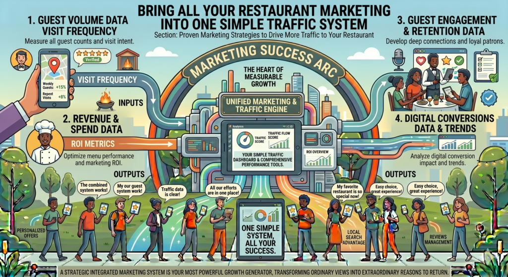 Google is one thing. Social media is another. Ads are another. Reviews are another. Email is another. Events are another. Staff is another. The menu is another.