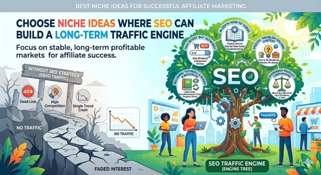 Affiliate marketing and SEO work very well together because many buying decisions begin with search. People search before they choose software. They search before they buy home gear. They search before they book trips, start hobbies, choose courses, buy tools, and compare services.
