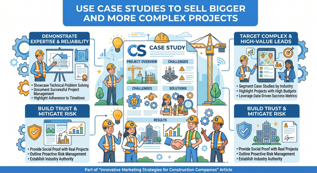 For simple jobs, photos and reviews may be enough. For bigger construction projects, buyers need more proof. They want to see that you can handle planning, cost control, timelines, communication, permits, change orders, and unexpected issues.