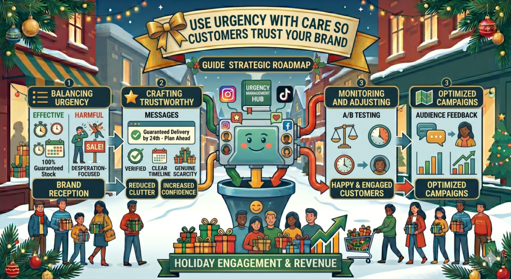 Urgency is a major part of holiday marketing. People need to know when deals end, when shipping closes, when stock is limited, and when they must act to get something on time. Without urgency, many buyers wait too long and forget.