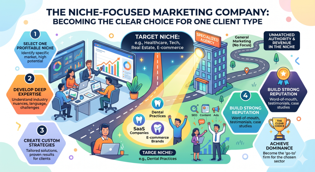 This may feel risky at first. Many new agency owners think, “If I choose one niche, I will lose other clients.” But the opposite often happens. When your message is focused, the right clients notice you faster. They feel like you understand them. They feel like your advice is made for their world. And when a buyer feels understood, trust builds much sooner.