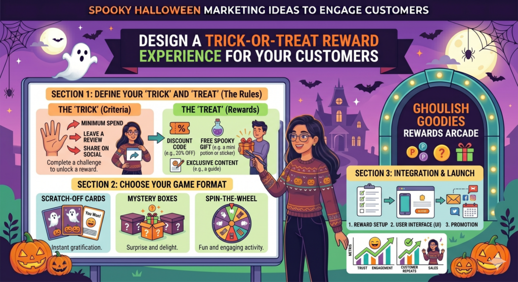 A trick-or-treat campaign is one of the easiest Halloween ideas to understand because people already know how it works. They expect a surprise. They expect a reward. They expect a little fun.