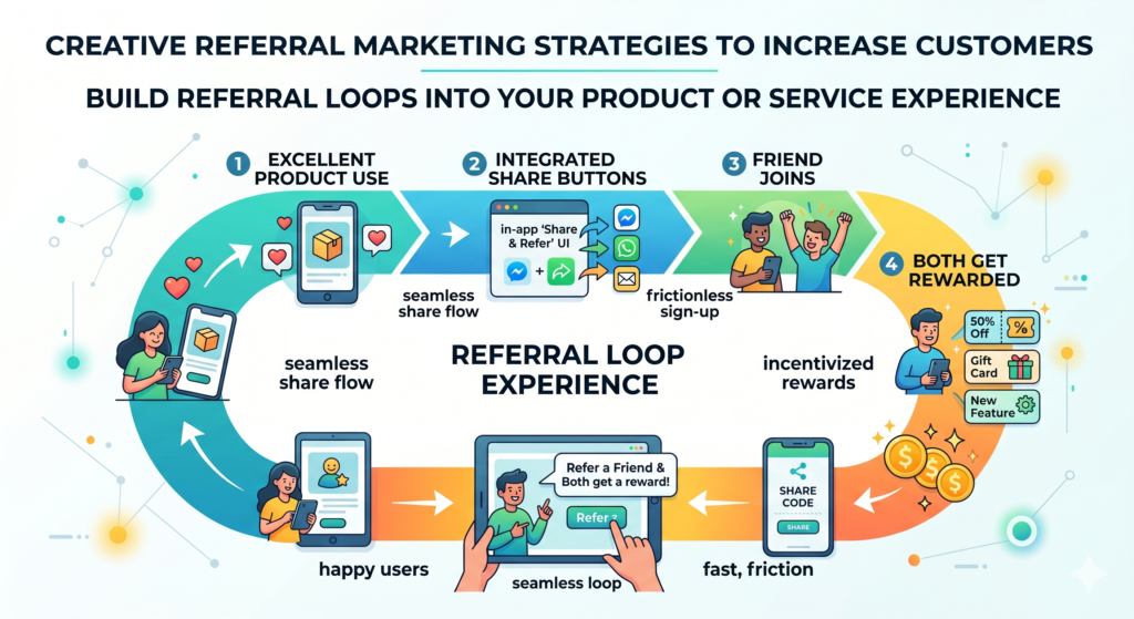 The strongest referral programs are not separate from the customer experience. They are built into it. This means customers do not need to remember your referral program on their own. They meet it naturally while using your product, receiving your service, or getting results.
