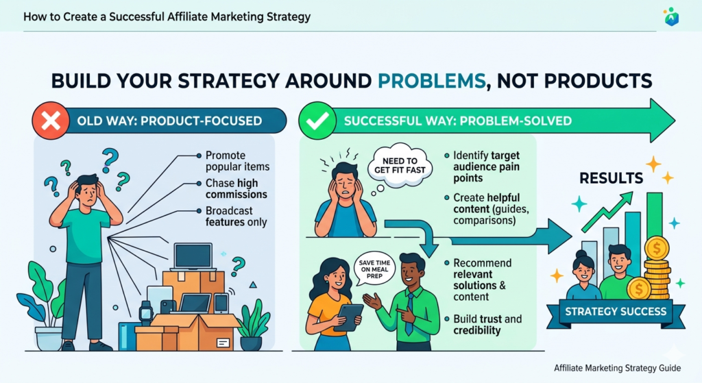 Product-led thinking sounds like this: “I joined this affiliate program, so now I need to write content about it.”