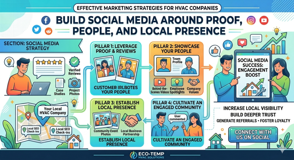 People use social media to check whether a business is real. They look at photos, comments, updates, and the way the company shows up in the community. If your page has not been updated in two years, it can create doubt. If your page shows real people, real work, and helpful local advice, it builds trust.