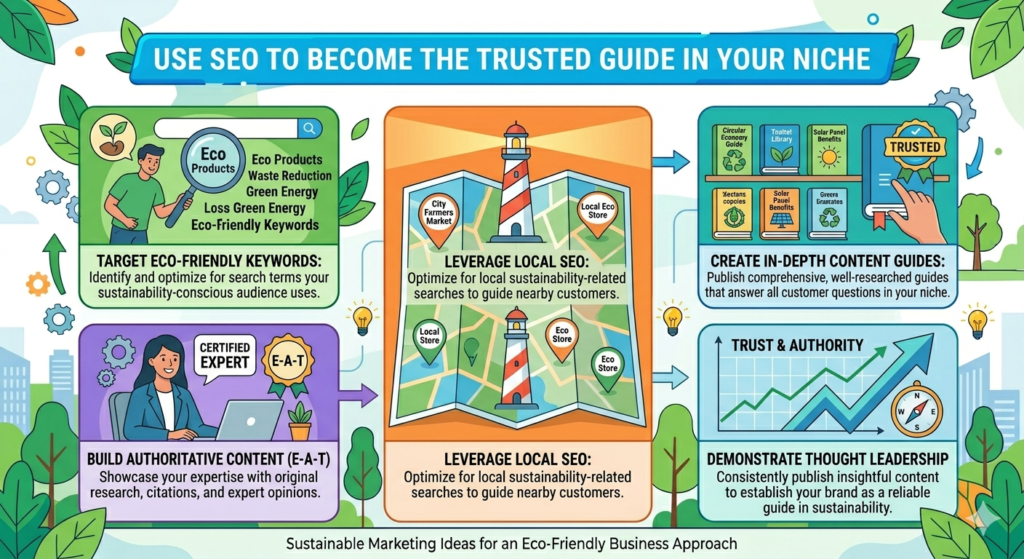 SEO is one of the best long-term marketing channels for an eco-friendly business. This is because many customers search before they switch. They search for safer products, lower-waste choices, better materials, recycling rules, reusable options, and honest comparisons.