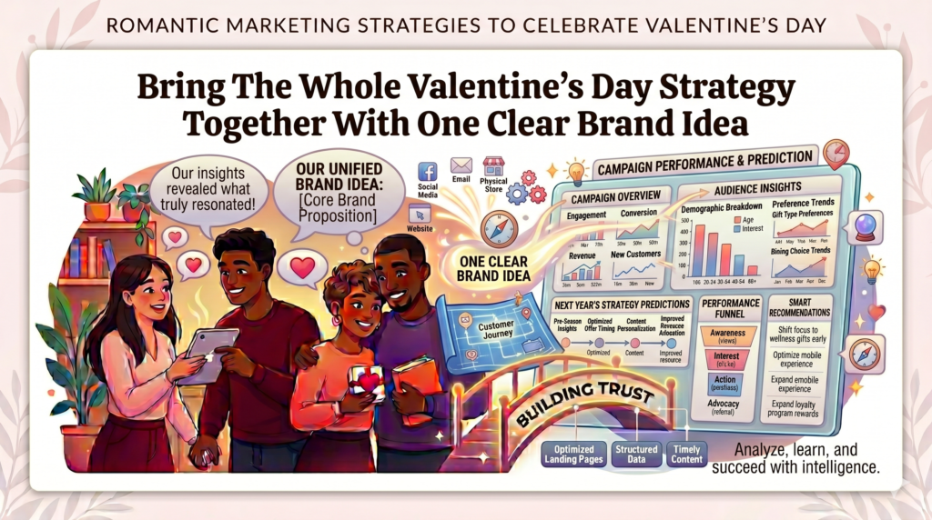 A Valentine’s Day campaign can have many parts. Email, social media, ads, SEO, landing pages, bundles, influencer content, local promotions, and post-purchase follow-up all matter. But if every part feels separate, the campaign can become messy.
