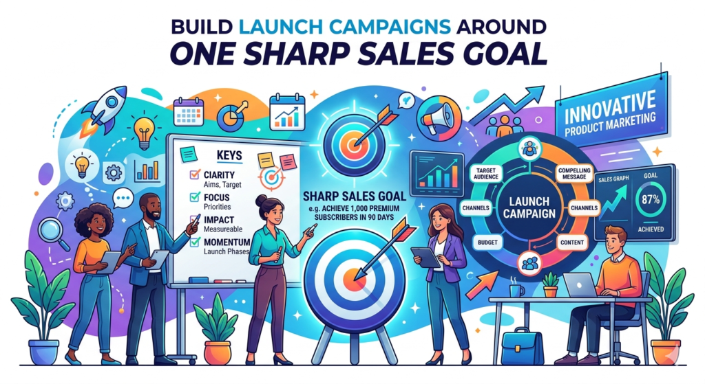 A product launch should not be treated like a loud announcement. Noise does not always create sales. A launch works best when it is built around one clear business goal. That goal could be getting more demo bookings, moving trial users to paid plans, winning a new segment, selling an add-on, entering a new market, or bringing back old leads.