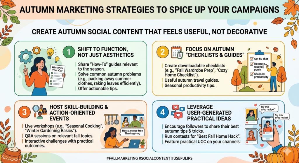 Social media is full of seasonal posts that look nice but say very little. A brand adds leaves, pumpkins, warm colors, and a caption about cozy vibes. That may get a few likes, but it rarely creates action. Autumn social content should do more than match the season. It should help your audience think, plan, decide, or feel understood.