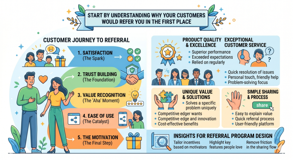 This sounds basic, but it is where many referral programs fail. They jump straight into the mechanics. They create a coupon. They add a “refer a friend” button. They send one email to the customer list. Then they wait for growth. When nothing happens, they assume referrals do not work in their industry.