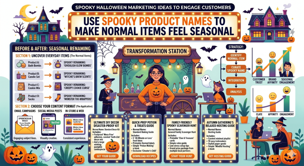 You do not always need a new product for Halloween. Sometimes, you can make your existing products feel seasonal through smart naming, packaging, and positioning.