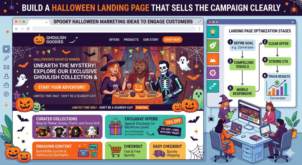 A Halloween campaign needs one clear place where people can land, understand the offer, and take action. That is why a landing page matters. Sending traffic to a normal homepage can weaken the campaign because the message gets lost. A focused landing page keeps attention on the seasonal idea.