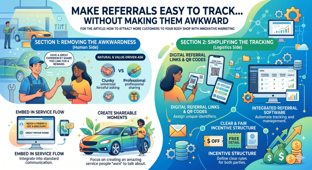 You do not need a complex referral system at first. Start by asking every new customer how they heard about you. Train your front desk to record the answer. If they say a friend referred them, note the name if they are comfortable sharing it.