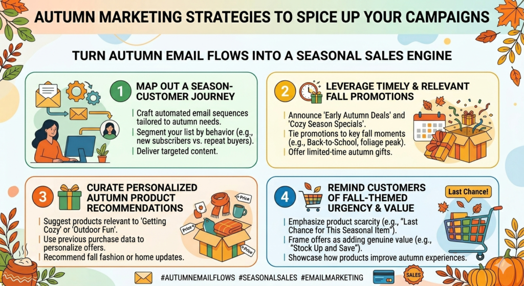 Single emails can help, but email flows can do much more. A flow lets you guide people through a clear path over several days or weeks. This is especially useful in autumn because many customers are not ready to buy the first time they hear from you. They need reminders, proof, trust, and timing.