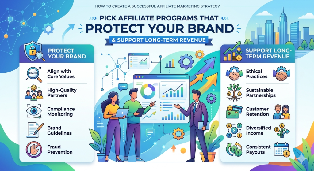 Once you understand your audience, you can start choosing affiliate programs. This is where strategy matters. A bad affiliate program can waste your traffic. A weak product can damage your trust. A poor tracking system can cost you commissions you earned.