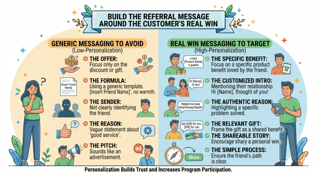 People do not share because your referral page is clever. They share because they believe someone else can benefit. So your message should make that benefit easy to see.