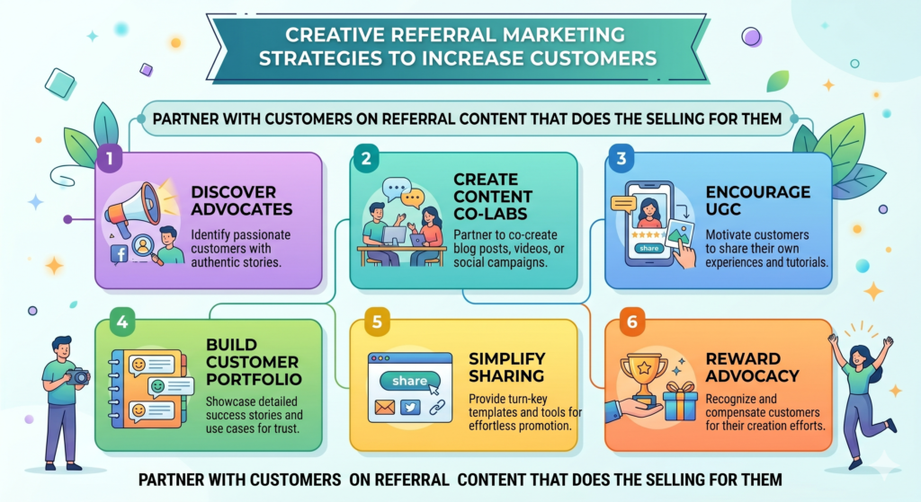 Some customers want to refer but do not know how to explain your value. Others may feel uncomfortable sending a direct sales message. Referral content solves this problem. It gives them something useful to share instead of forcing them to make a pitch.