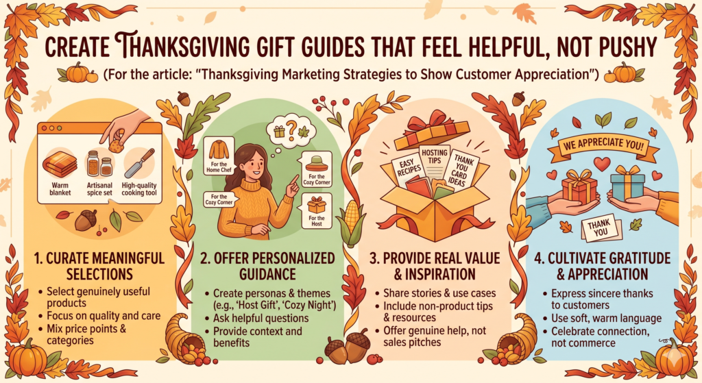 Gift guides are common during the holiday season, but many of them feel like product catalogs with a holiday title. That is not enough. A strong Thanksgiving gift guide should help customers make better choices with less stress.