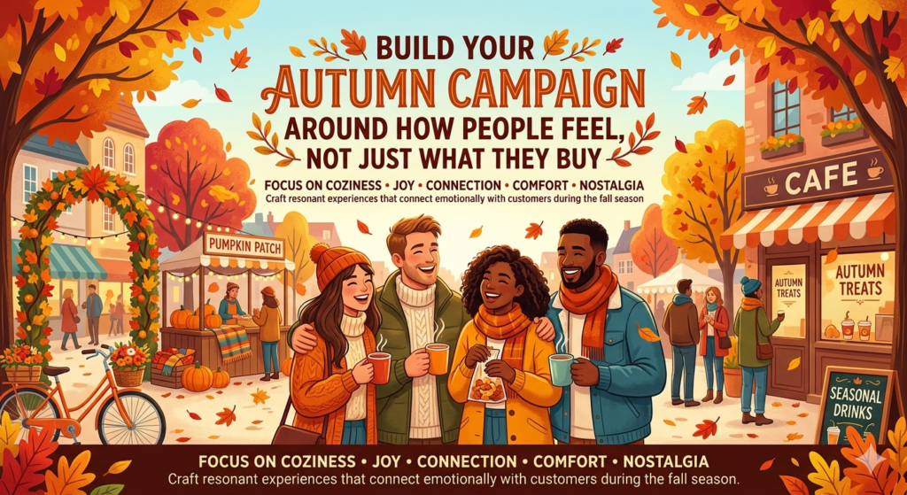 Autumn marketing works best when it starts with the customer’s mood. This season has a very clear feeling. People are slowing down after summer, getting back into routines, thinking about family, planning for the end of the year, and looking for comfort. Your campaign should speak to that shift.
