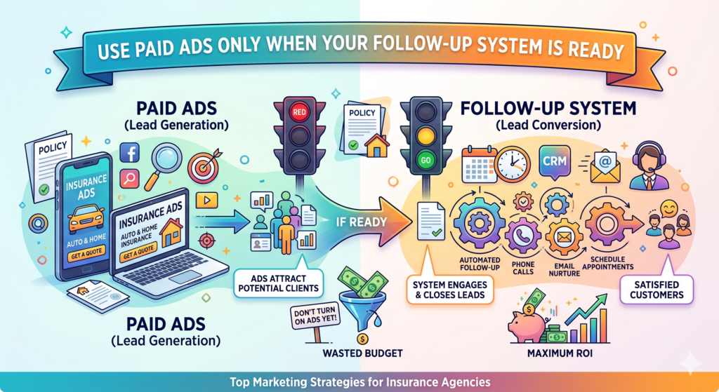 If someone clicks your ad and lands on a weak page, you lose money. If they fill out a form and no one follows up quickly, you lose money. If your team does not track which leads turn into policies, you lose money. If you bid on broad keywords without knowing your close rate, you lose money.