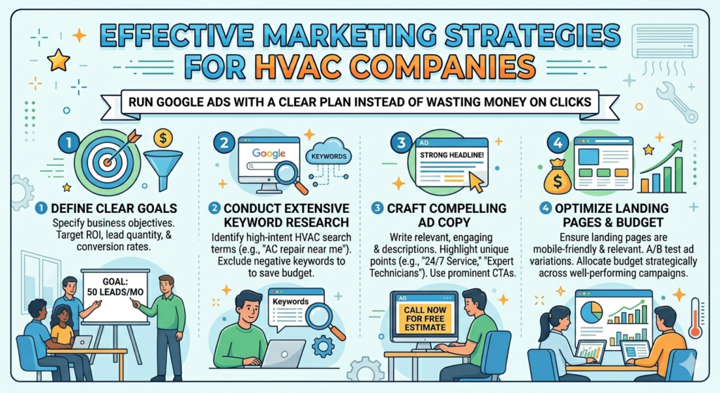 The reason is simple. HVAC clicks can be expensive. If your campaigns are too broad, your budget can disappear fast. You may pay for people outside your service area, people looking for jobs, people searching for DIY advice, or people who are not ready to book.