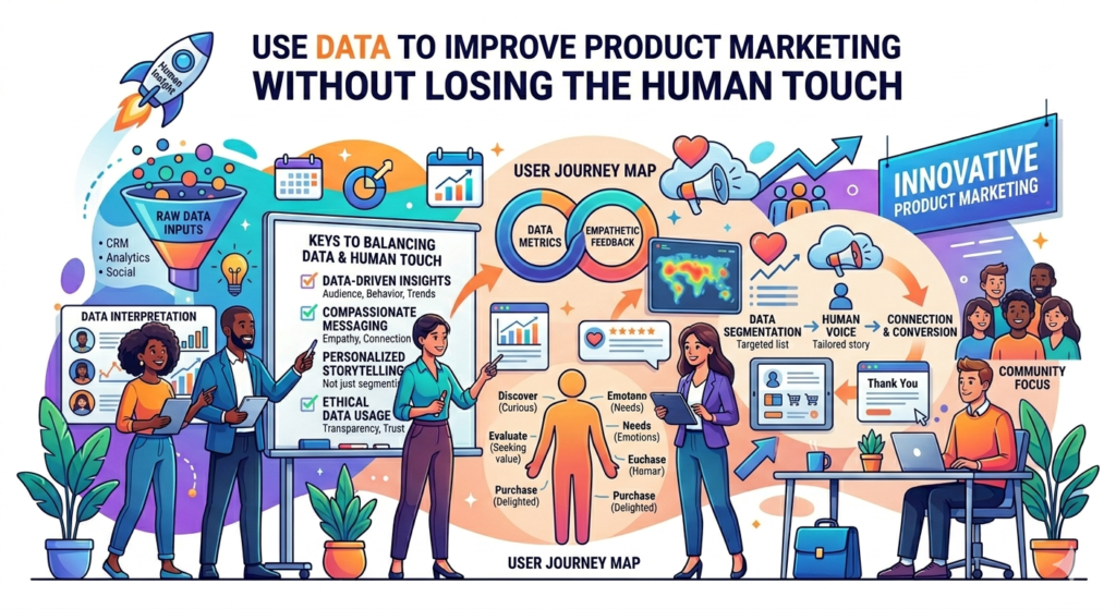 Data helps product marketing make better choices. It shows what people click, where they drop off, which messages work, which offers convert, and which campaigns bring real sales. But data should not make your marketing cold. It should help you understand people better.