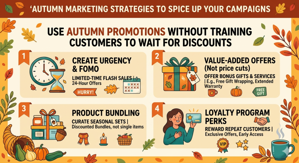 Autumn is a strong time for promotions, but it can also become dangerous if every campaign depends on price cuts. When customers learn that your brand always discounts before the holidays, they may stop buying at full price. They may wait, compare, and only act when the price drops.